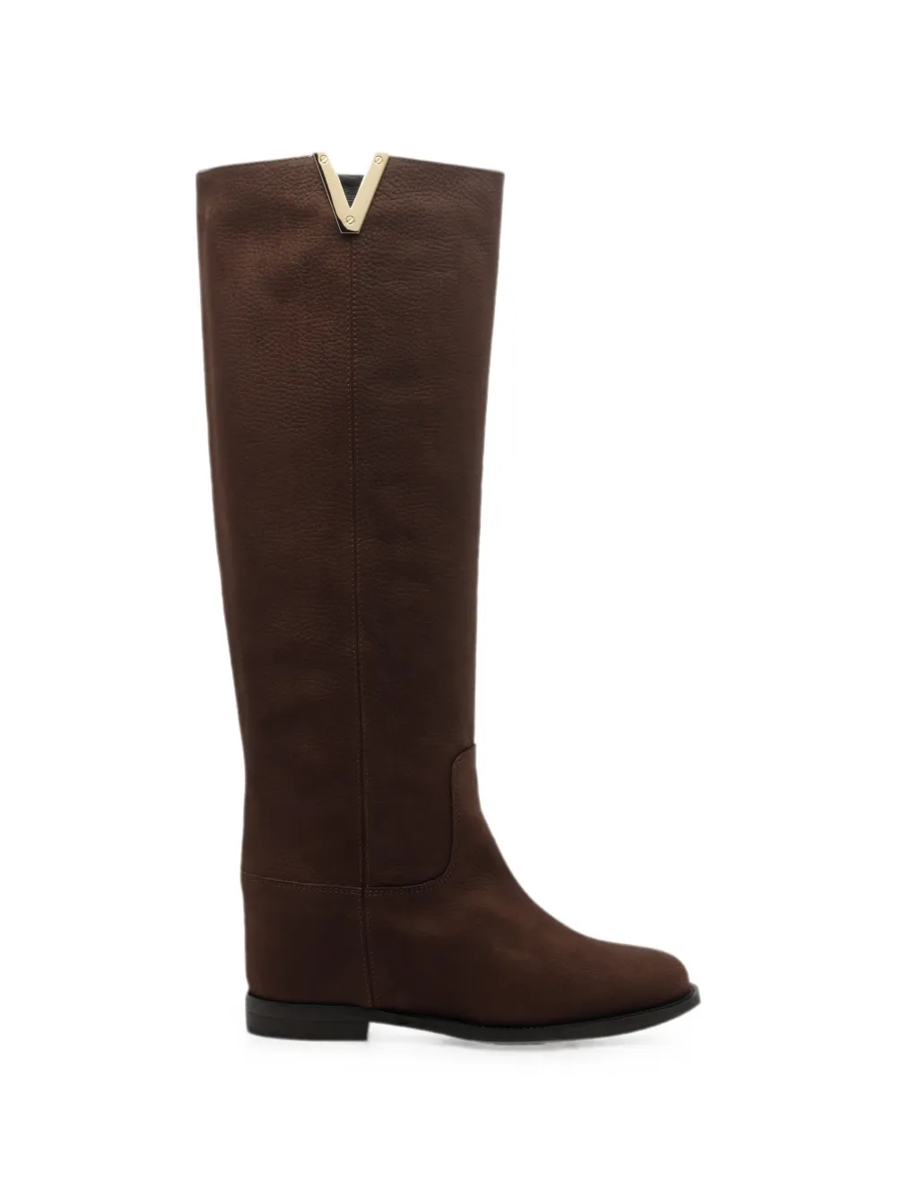 Via Roma 15 logo-plaque leather boots Bruin