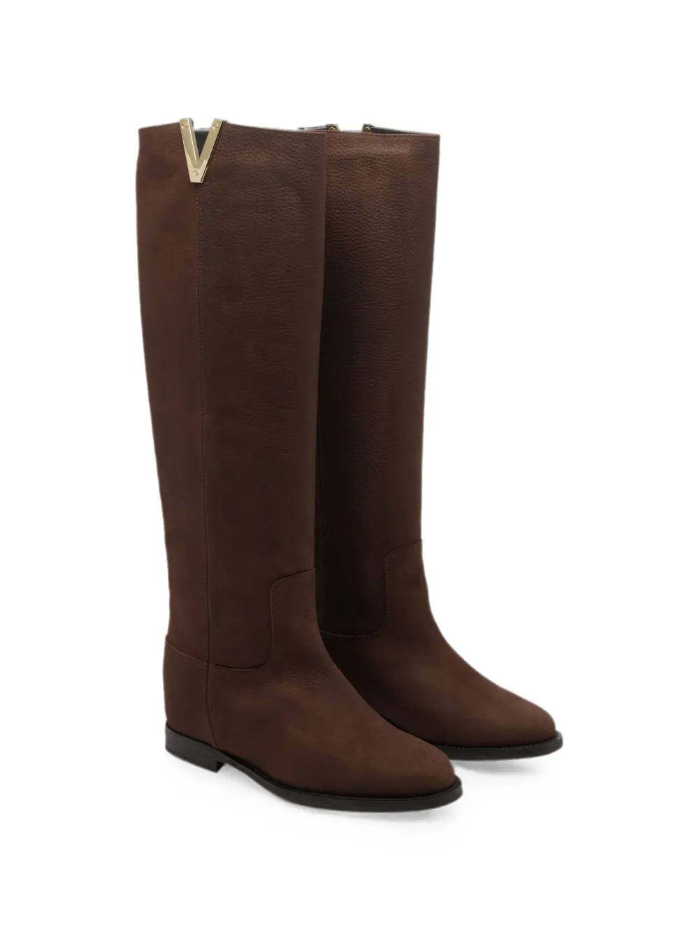 Via Roma 15 logo-plaque leather boots Bruin