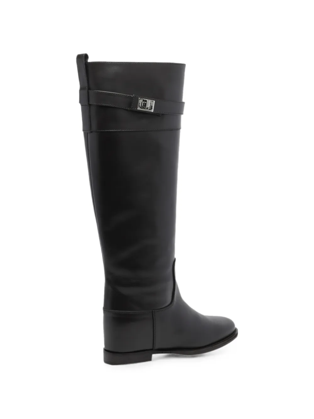 Via Roma 15 Padlock leather boots Zwart