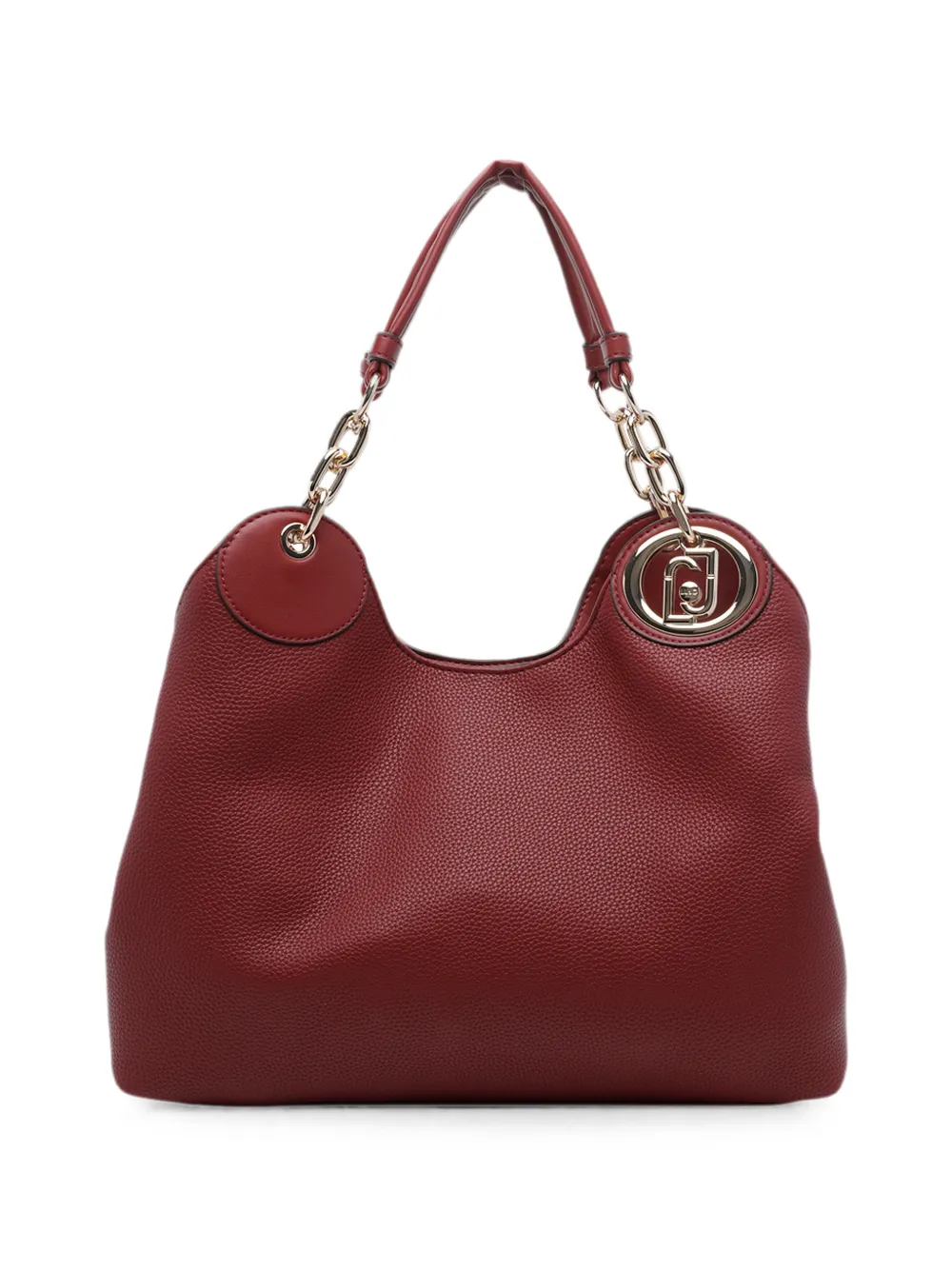 LIU JO logo-plaque pebbled shoulder bag - Rosso
