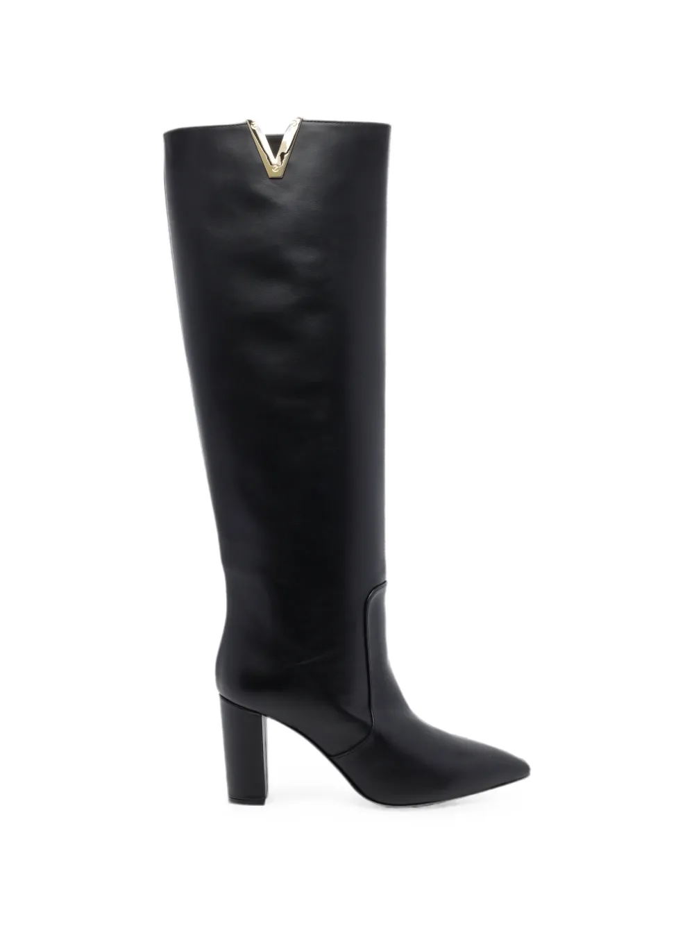 Via Roma 15 pointed-toe V-logo boots Zwart