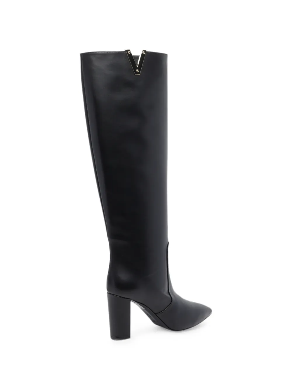 Via Roma 15 pointed-toe V-logo boots Zwart