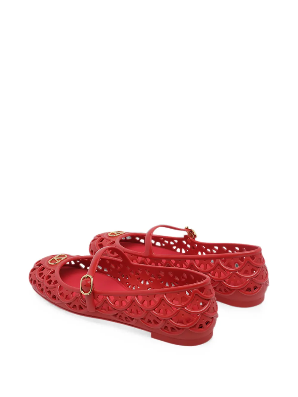 Valentino Garavani Ondette Scallops ballet flats Rood