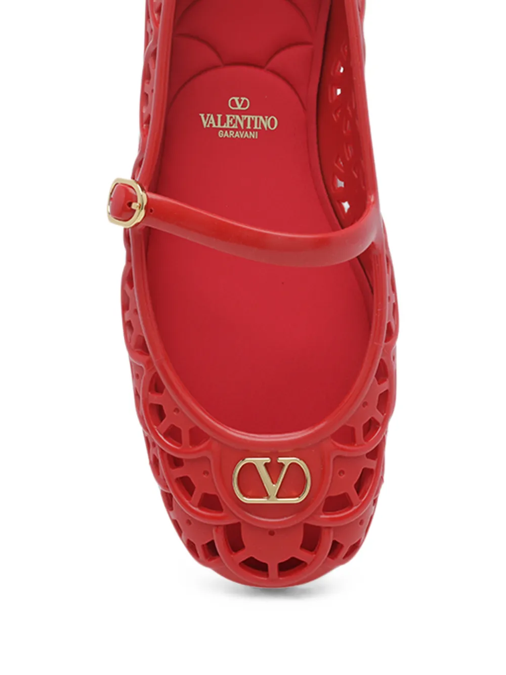 Valentino Garavani Ondette Scallops ballet flats Rood