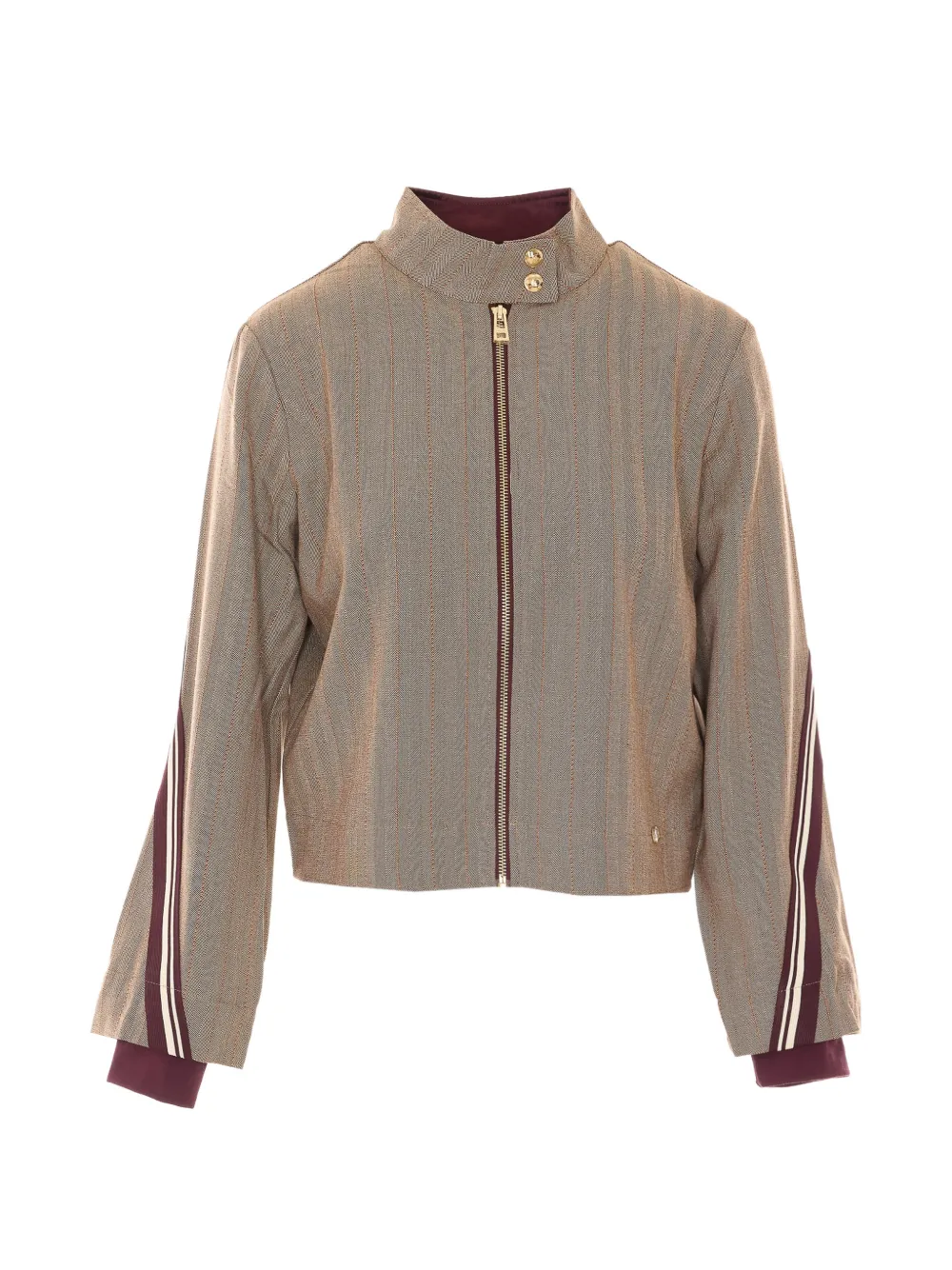 LIU JO herringbone-pattern zip-up jacket - Toni neutri