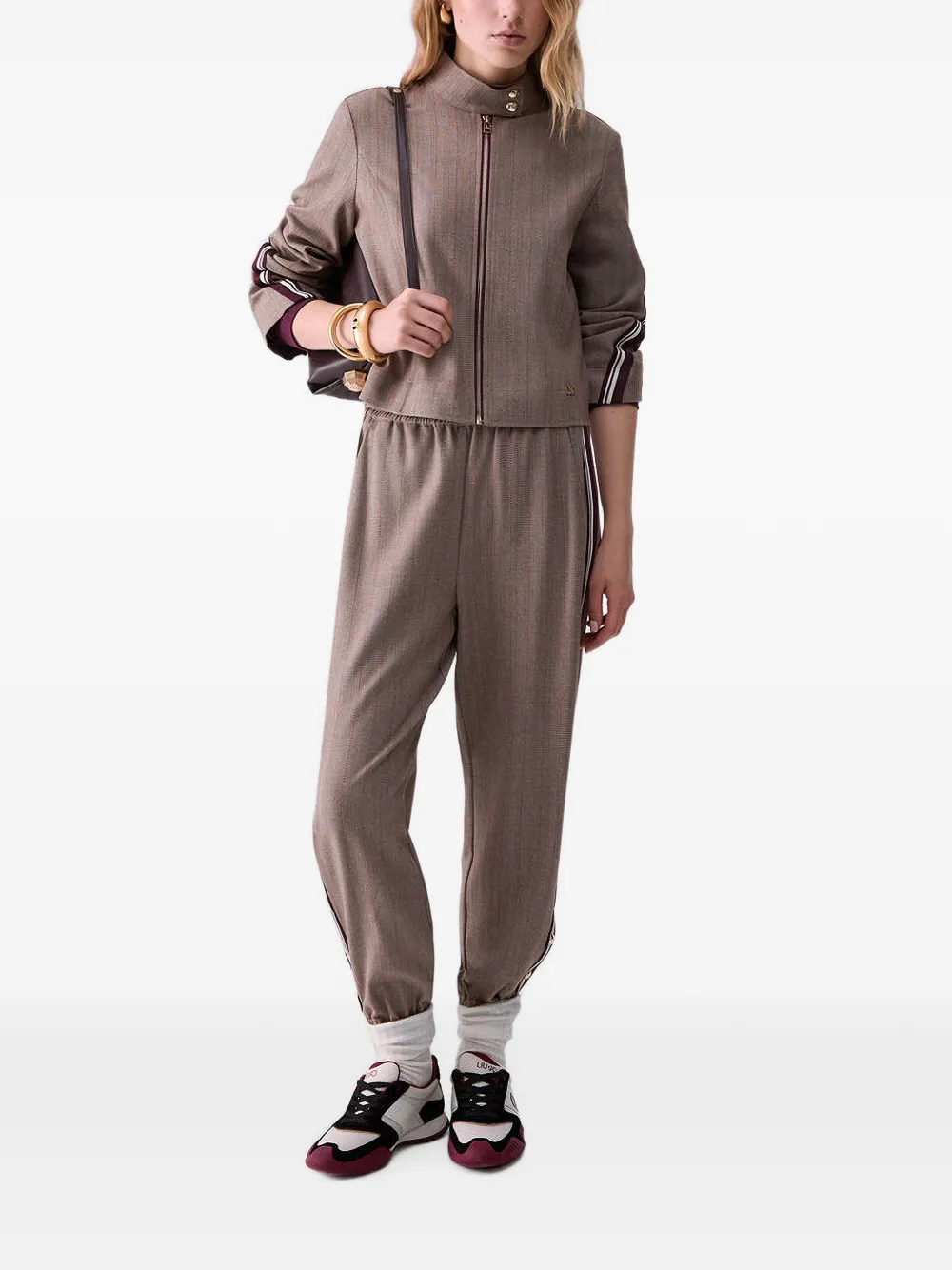LIU JO Jack met visgraat patroon en rits Beige
