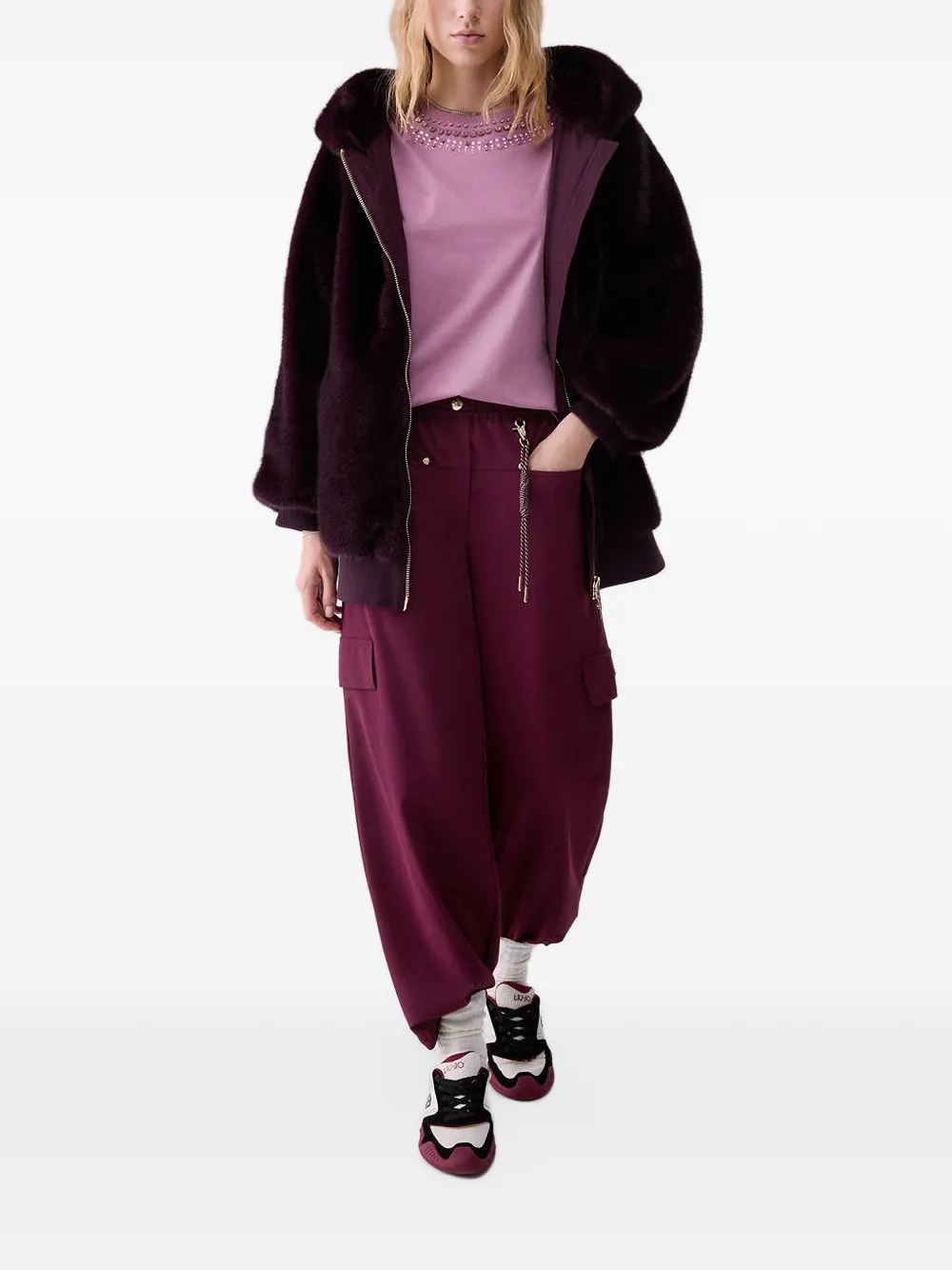 LIU JO Trainingsbroek met elastische taille Rood