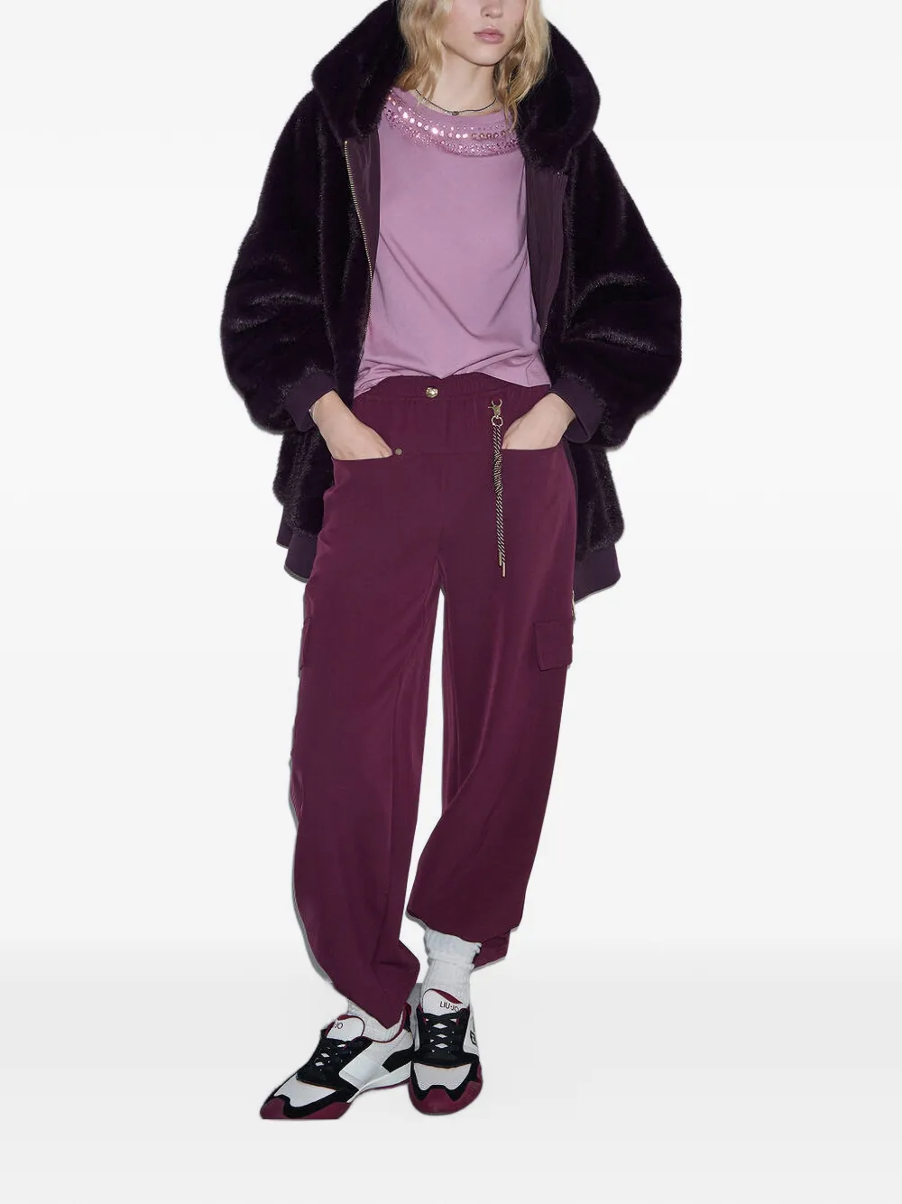 LIU JO Trainingsbroek met elastische taille Rood