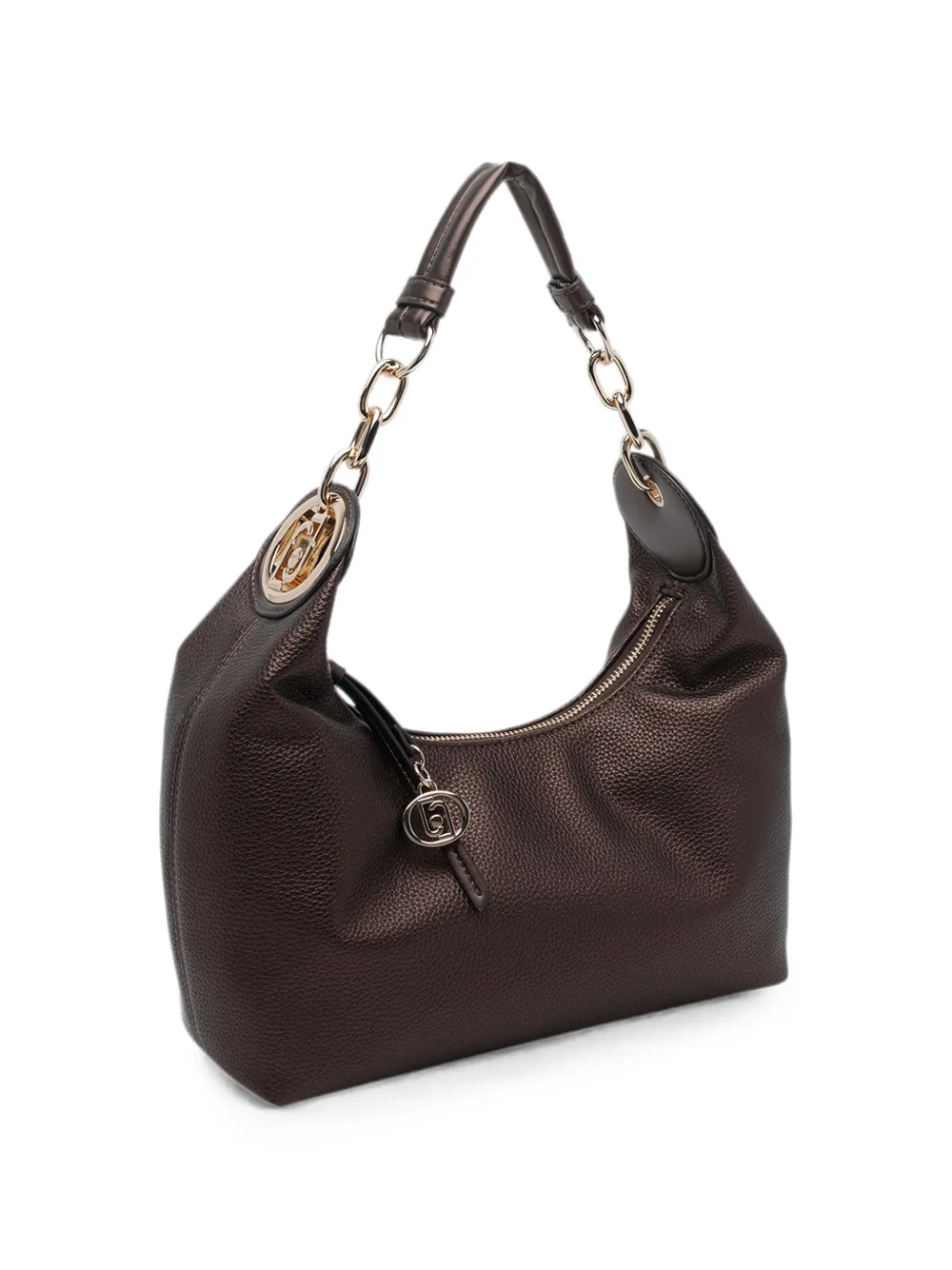 LIU JO shopper met metallic-effect en schakelketting Bruin