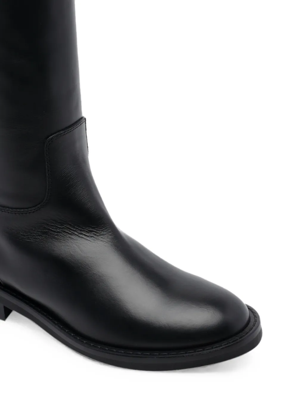 Via Roma 15 logo-plaque knee-high boots Zwart