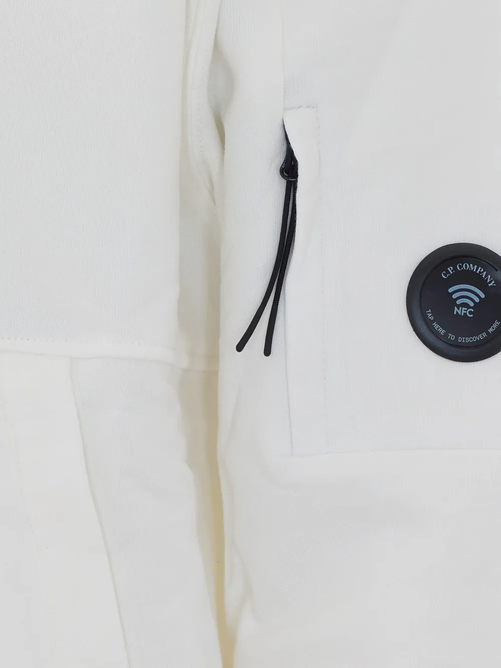 C.P. Company Hoodie met buidelzak en lensdetail Wit