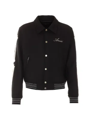 AMIRI Panelled Corduroy Varsity Jacket | Black | FARFETCH