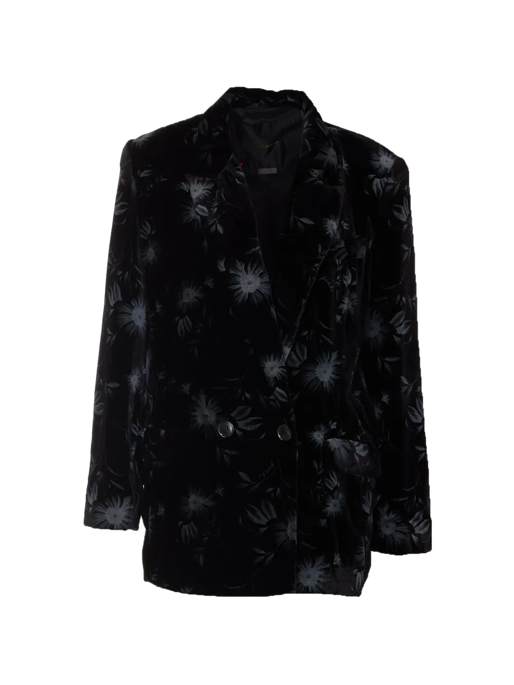 PINKO floral-print double-breasted jacket - Nero