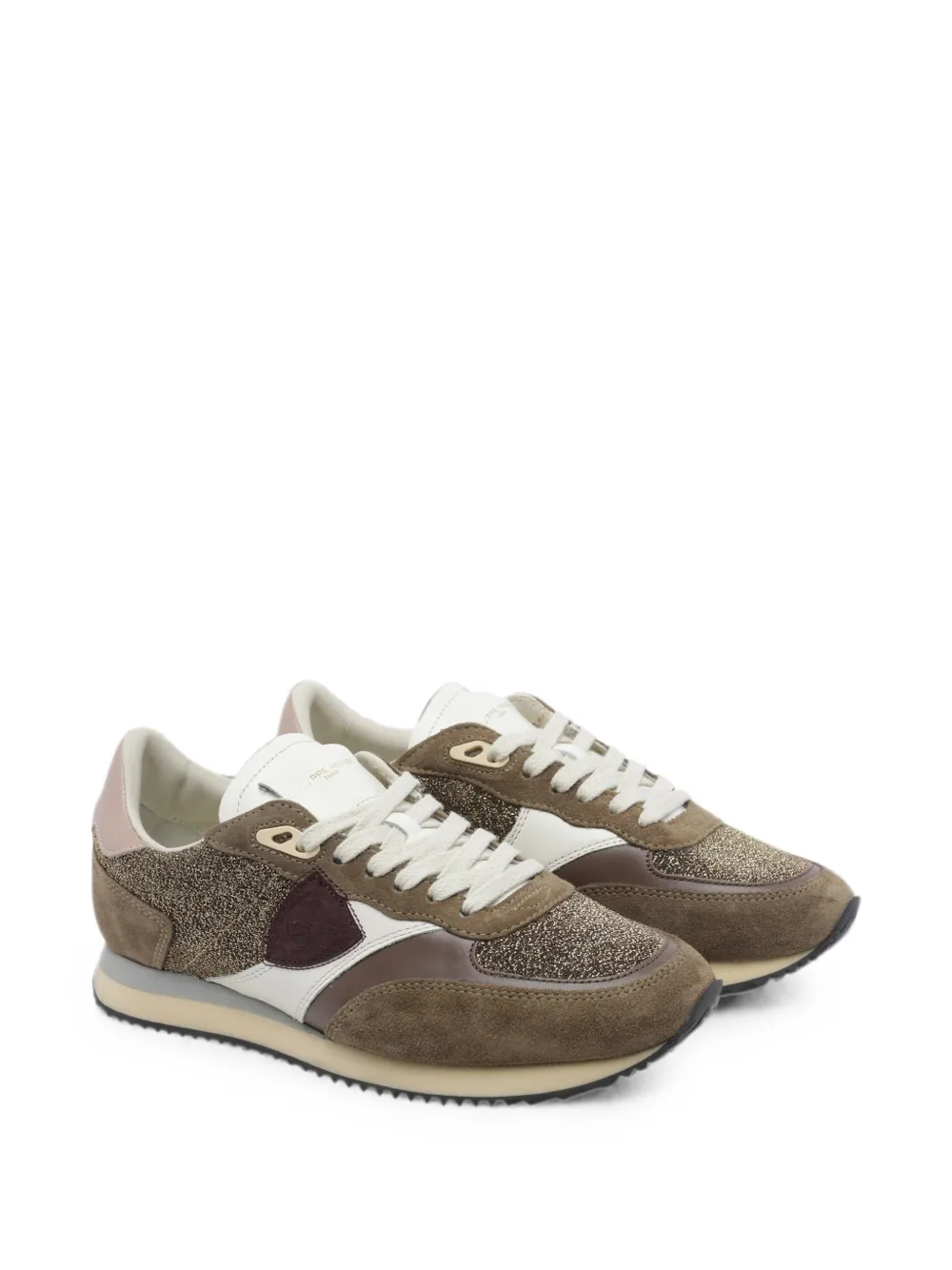 Philippe Model Paris Blville glitter-detail sneakers Bruin