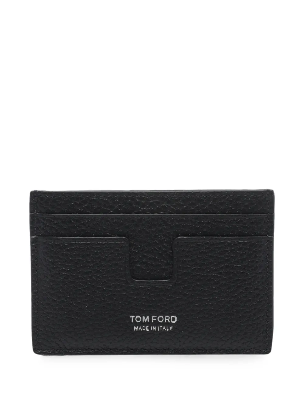 TOM FORD T-line grained leather card holder - Nero