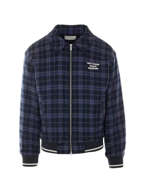 Drôle De Monsieur check-pattern slogan jacket