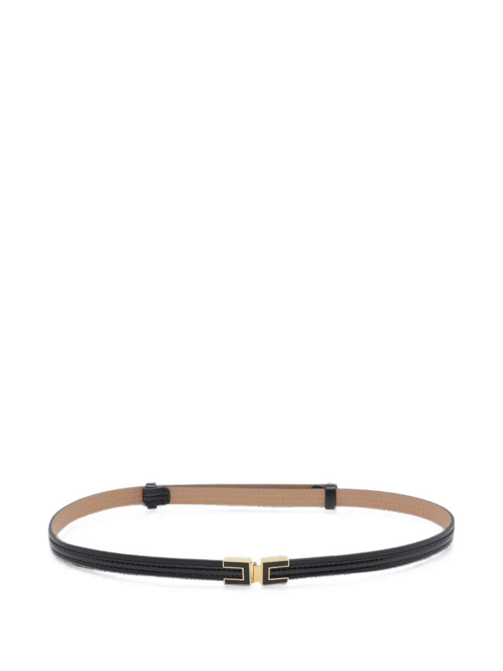 Elisabetta Franchi logo-plaque leather belt - Nero