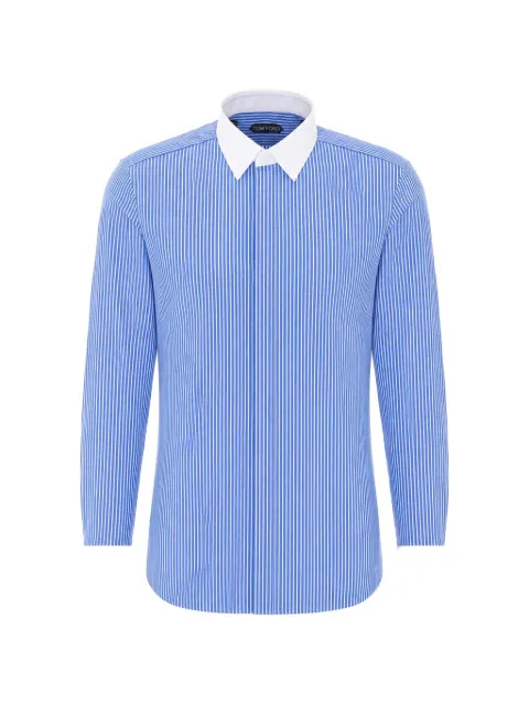 TOM FORD camisa a rayas con cuello en contraste