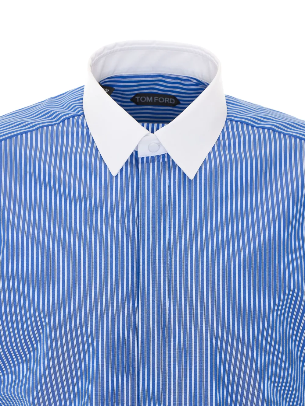 TOM FORD Overhemd met contrasterende kraag Blauw