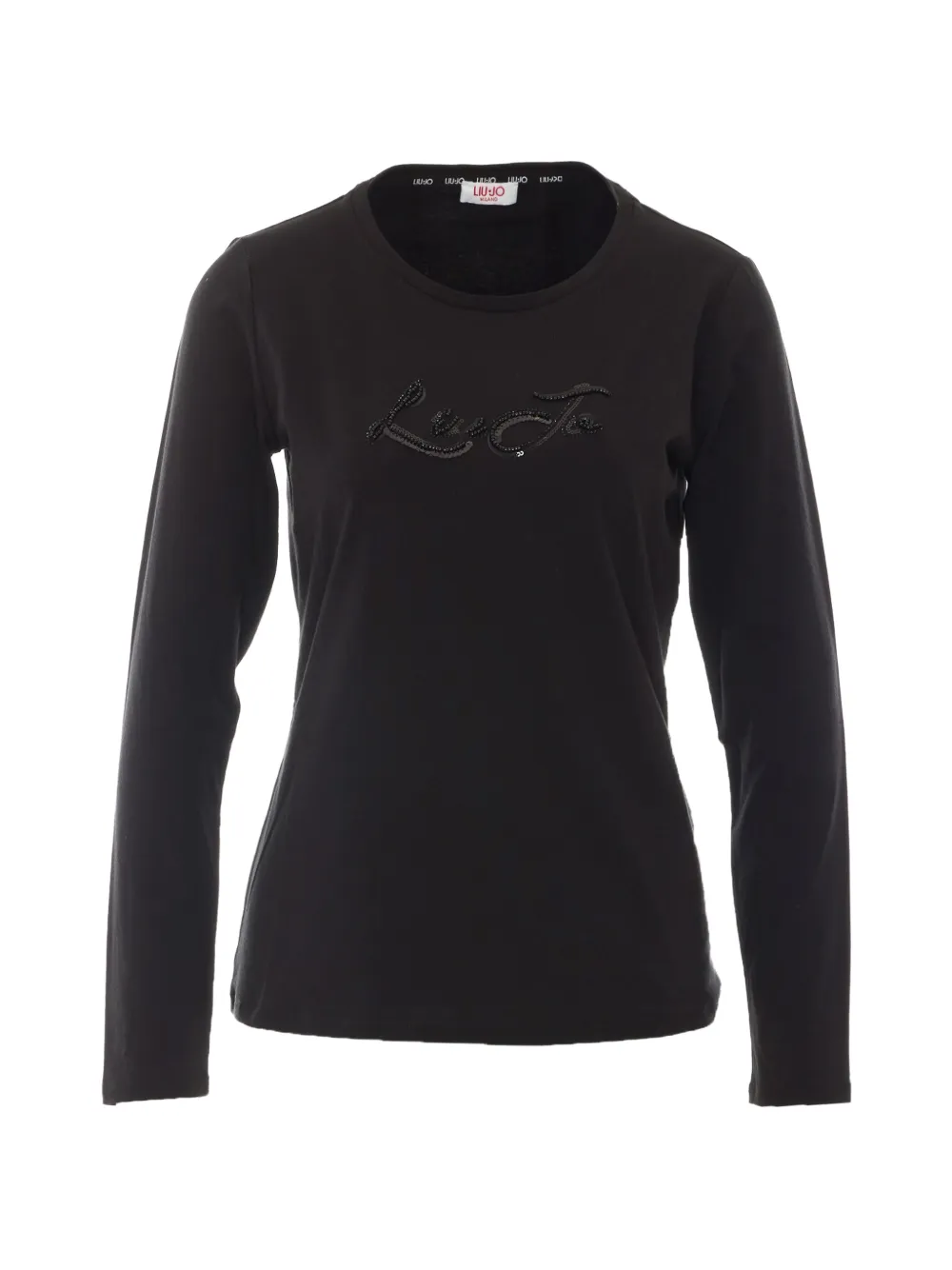 LIU JO sequin-logo long-sleeve T-shirt - Nero