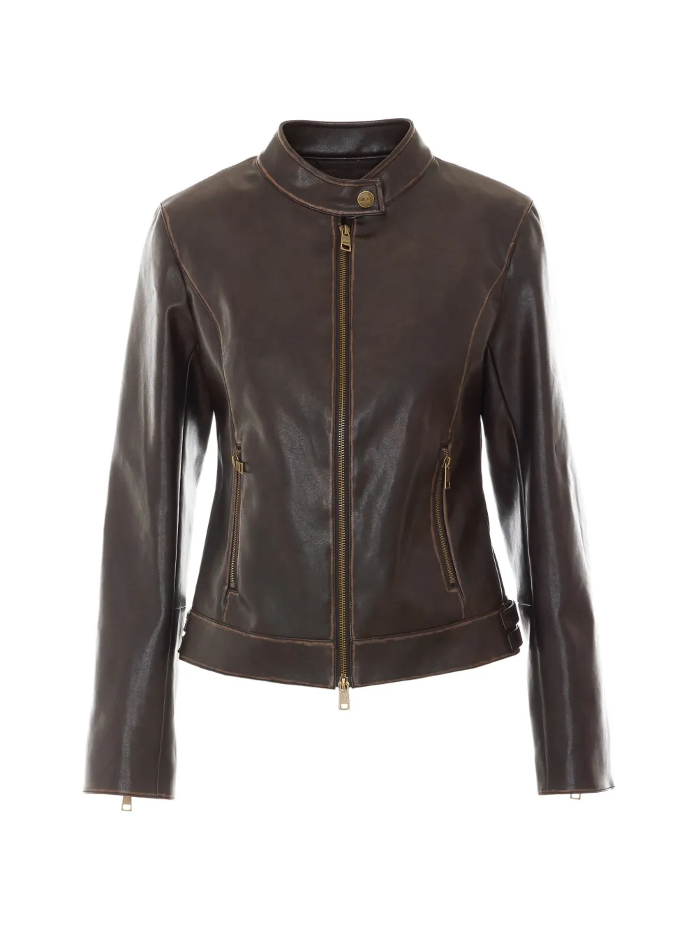 LIU JO buckle-detail zip-fastening jacket - Marrone