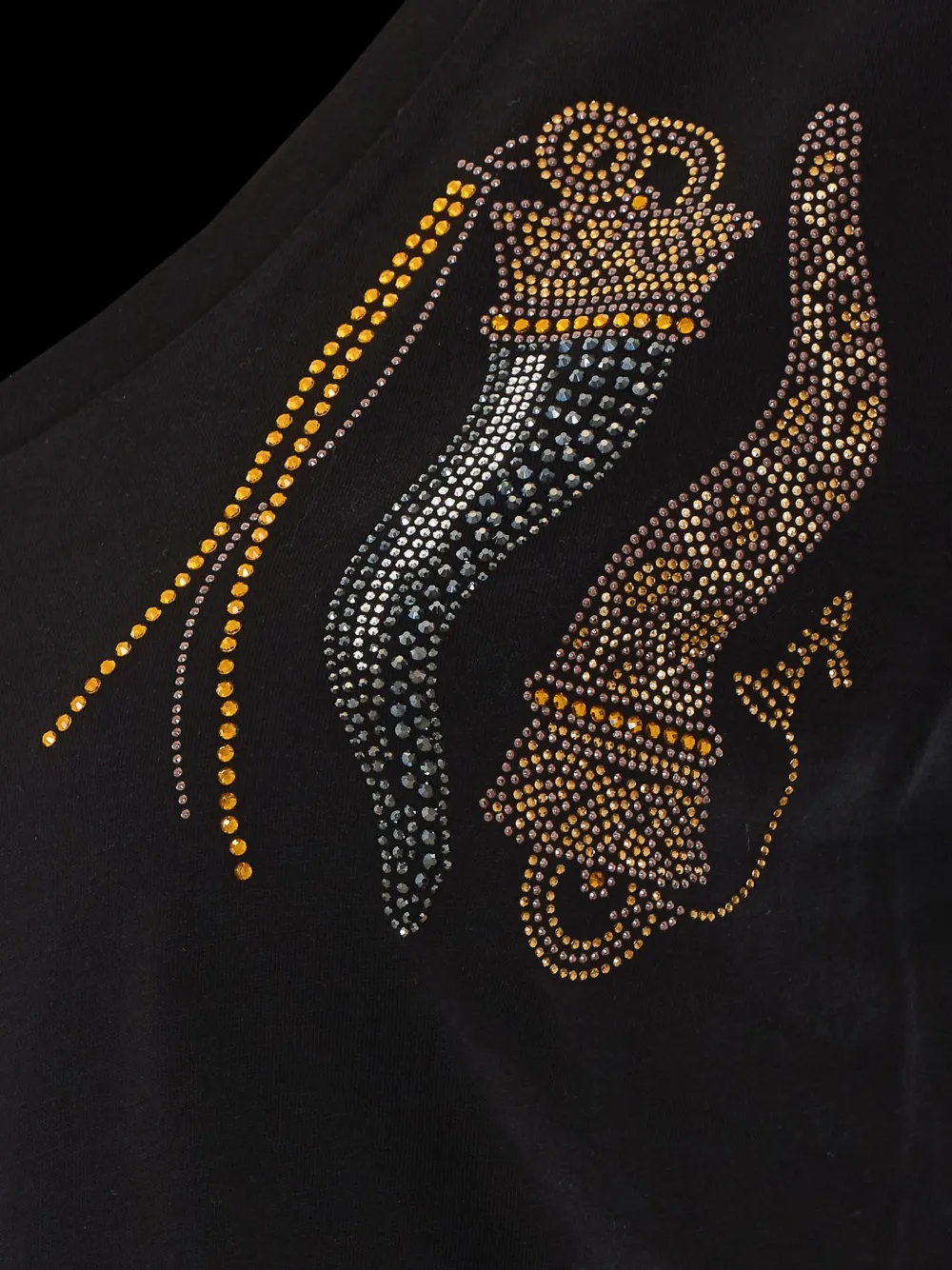 LIU JO T-shirt met V-hals en verfraaid met stras Zwart