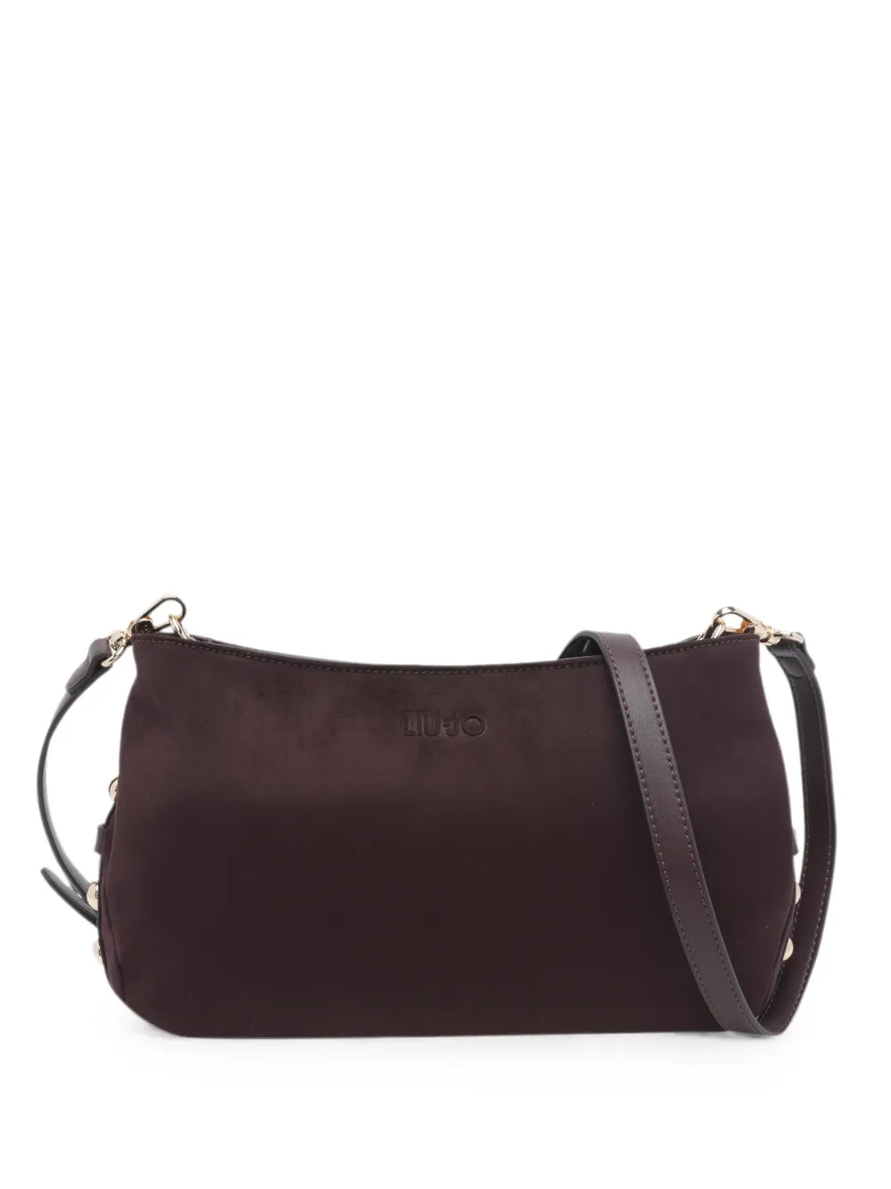 LIU JO logo-embossed studded shoulder bag - Marrone