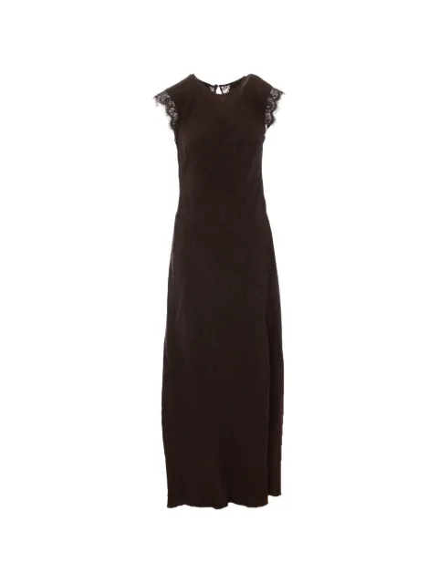 PINKO vestido largo con ribete de encaje
