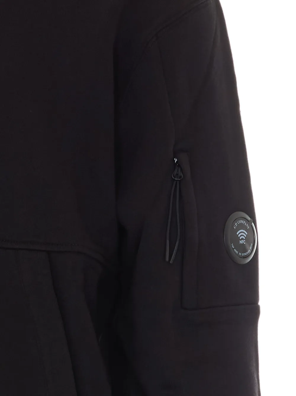 C.P. Company Hoodie met logopatch en buidelzak Zwart