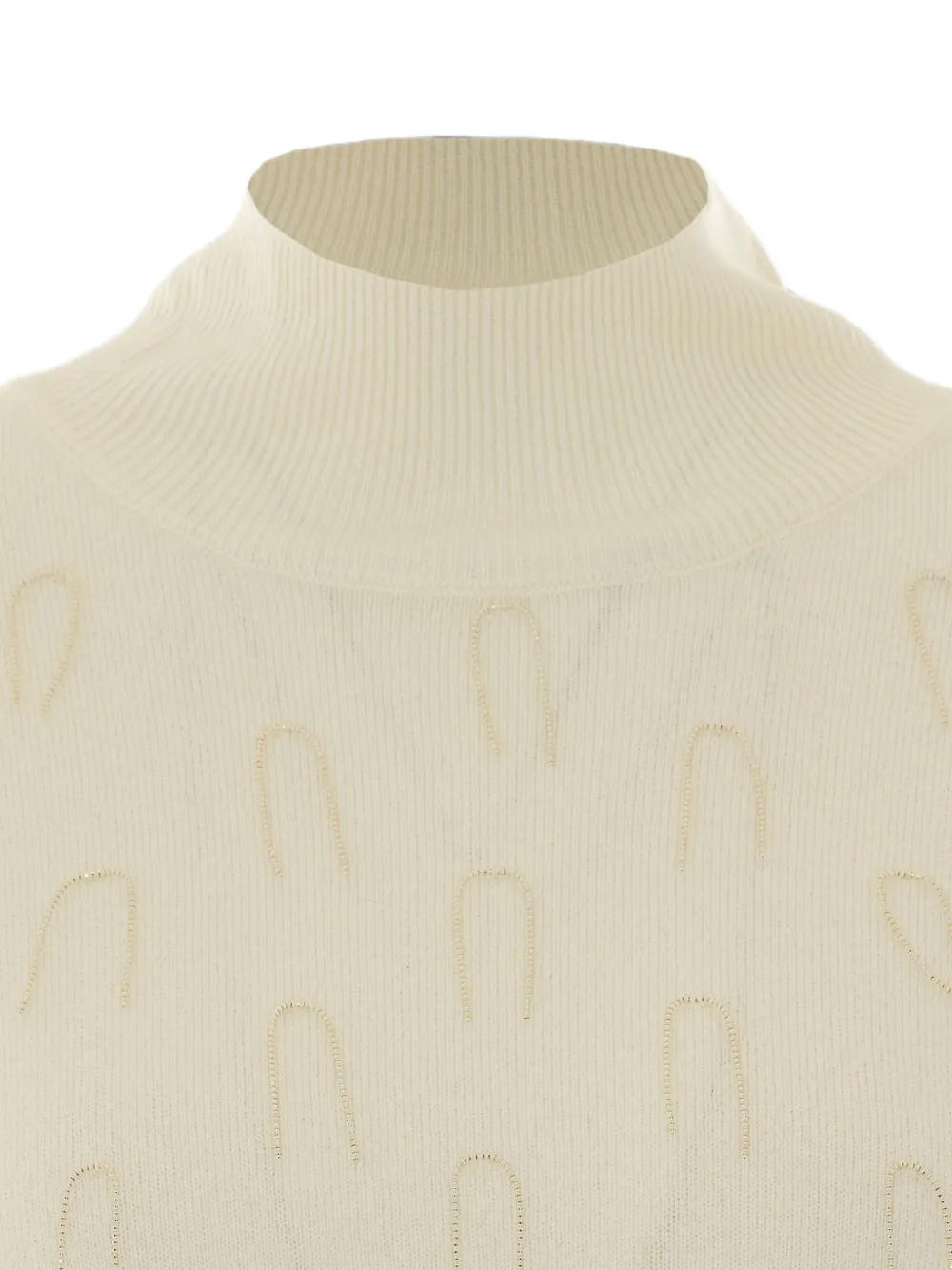 Fabiana Filippi Verfraaide trui met hoge hals Beige