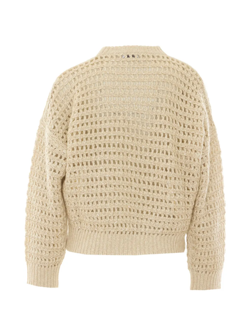 Brunello Cucinelli Opengebreide trui verfraaid met pailletten Beige