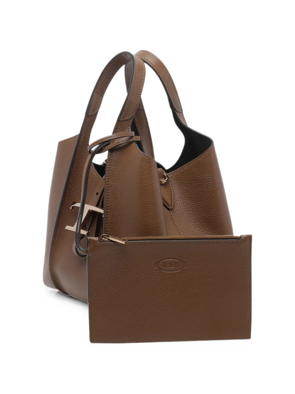 Tod's T-Timeless leren mini-shopper Bruin