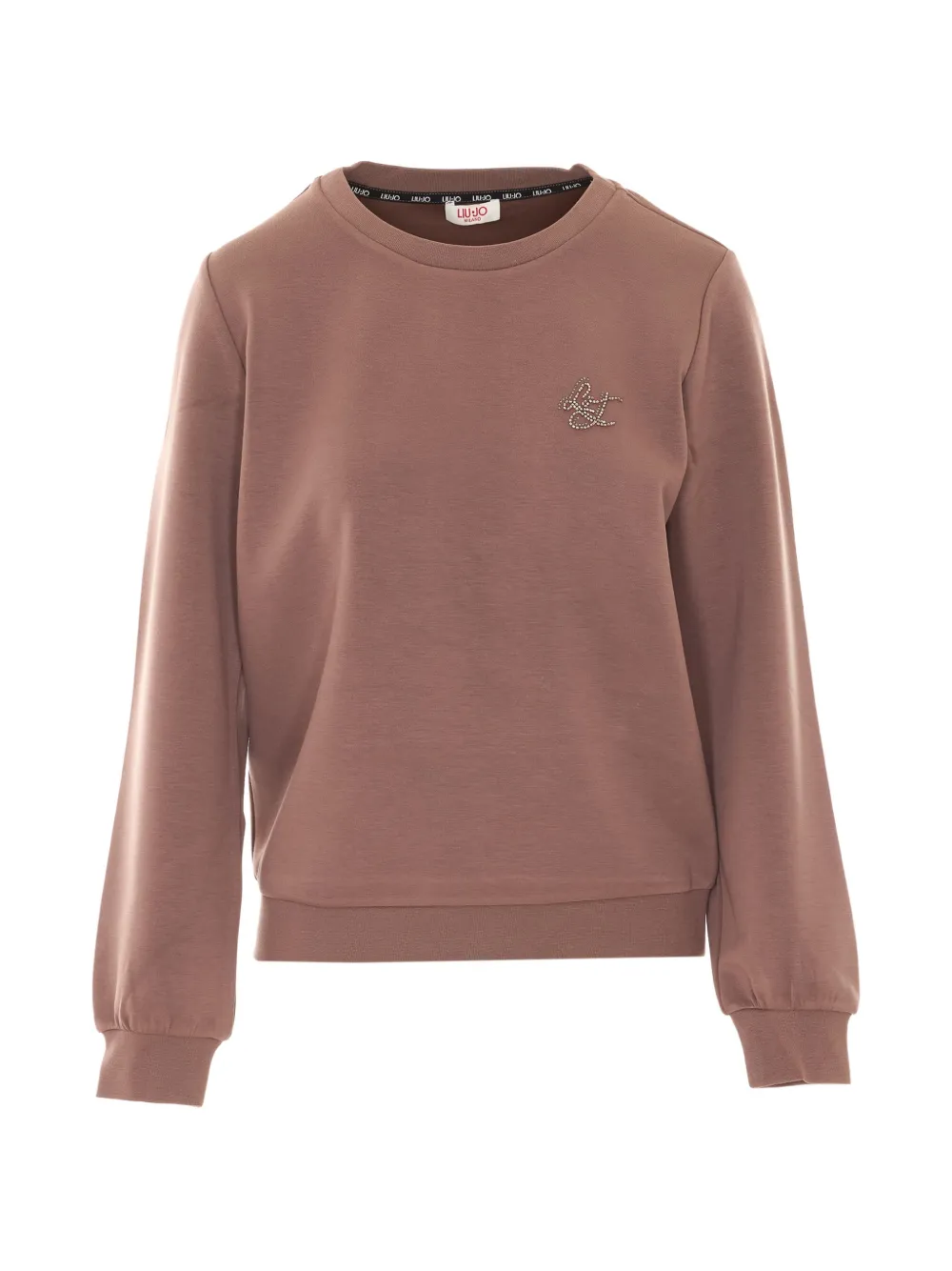 LIU JO sequin-logo sweatshirt - Marrone