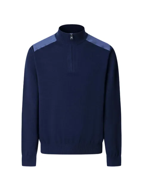 Hackett London quarter-zip panelled sweater