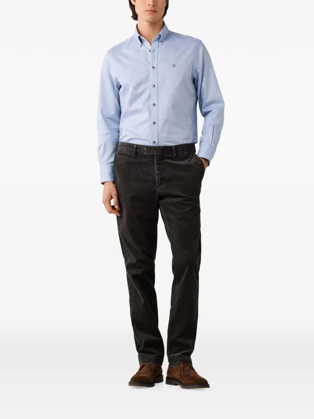 Hackett London Ribfluwelen broek Grijs