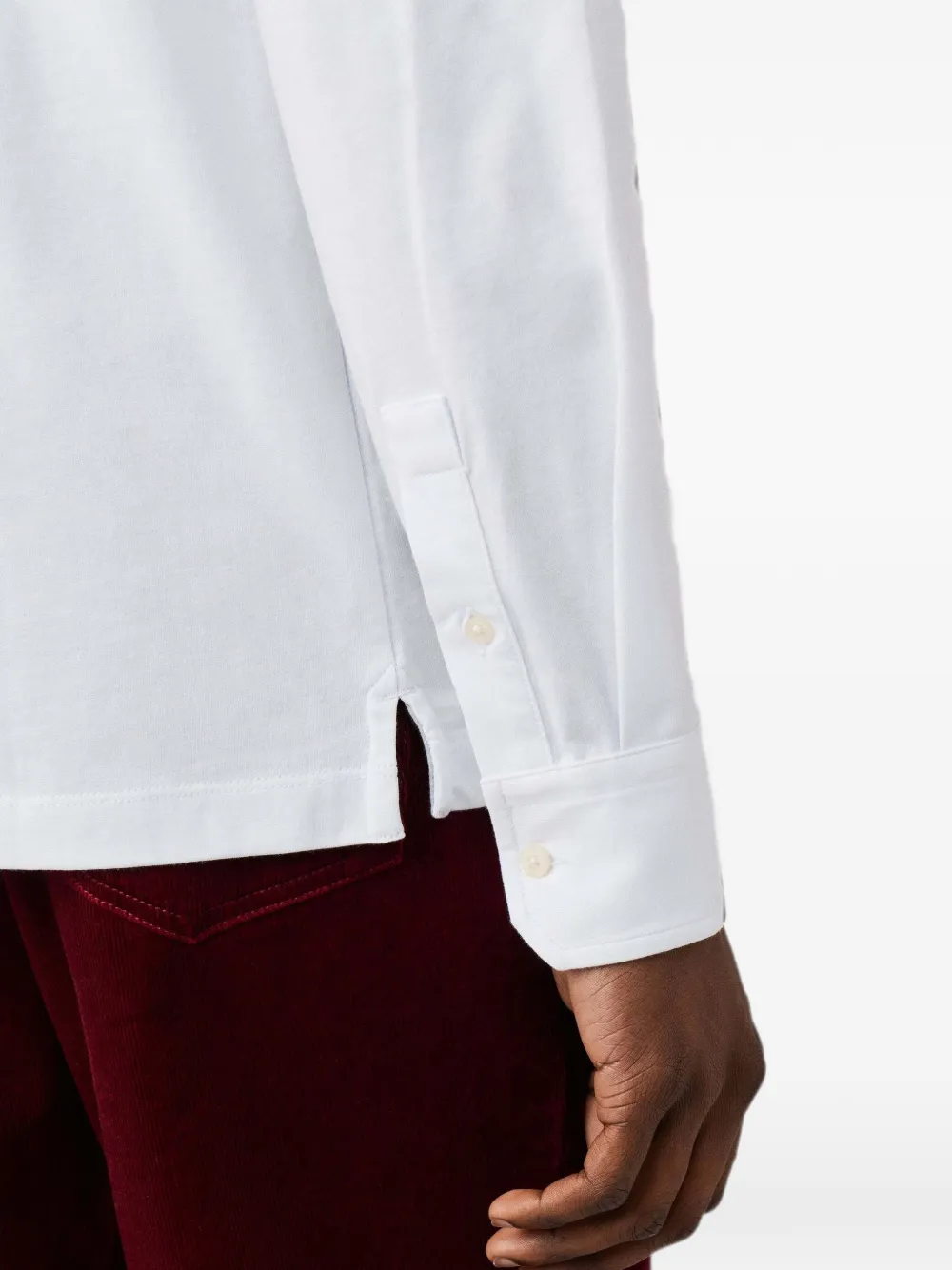 Hackett London Poloshirt met lange mouwen Wit
