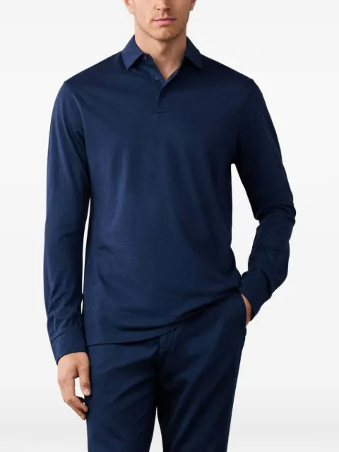 Hackett London playera tipo polo de piqué manga larga