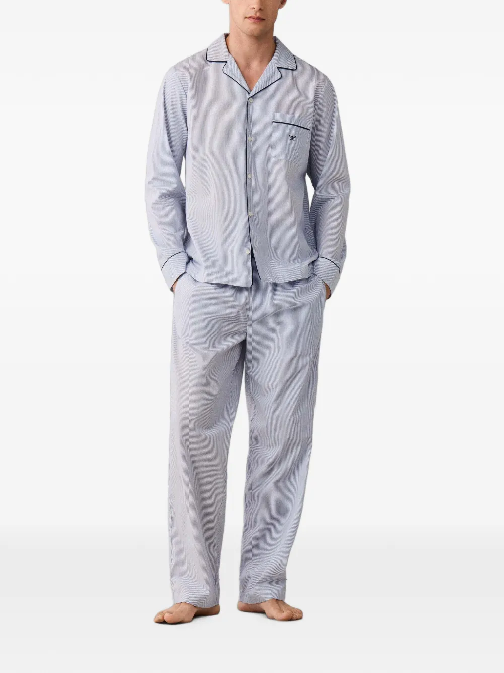 Hackett London Gestreepte pyjama van katoen Blauw