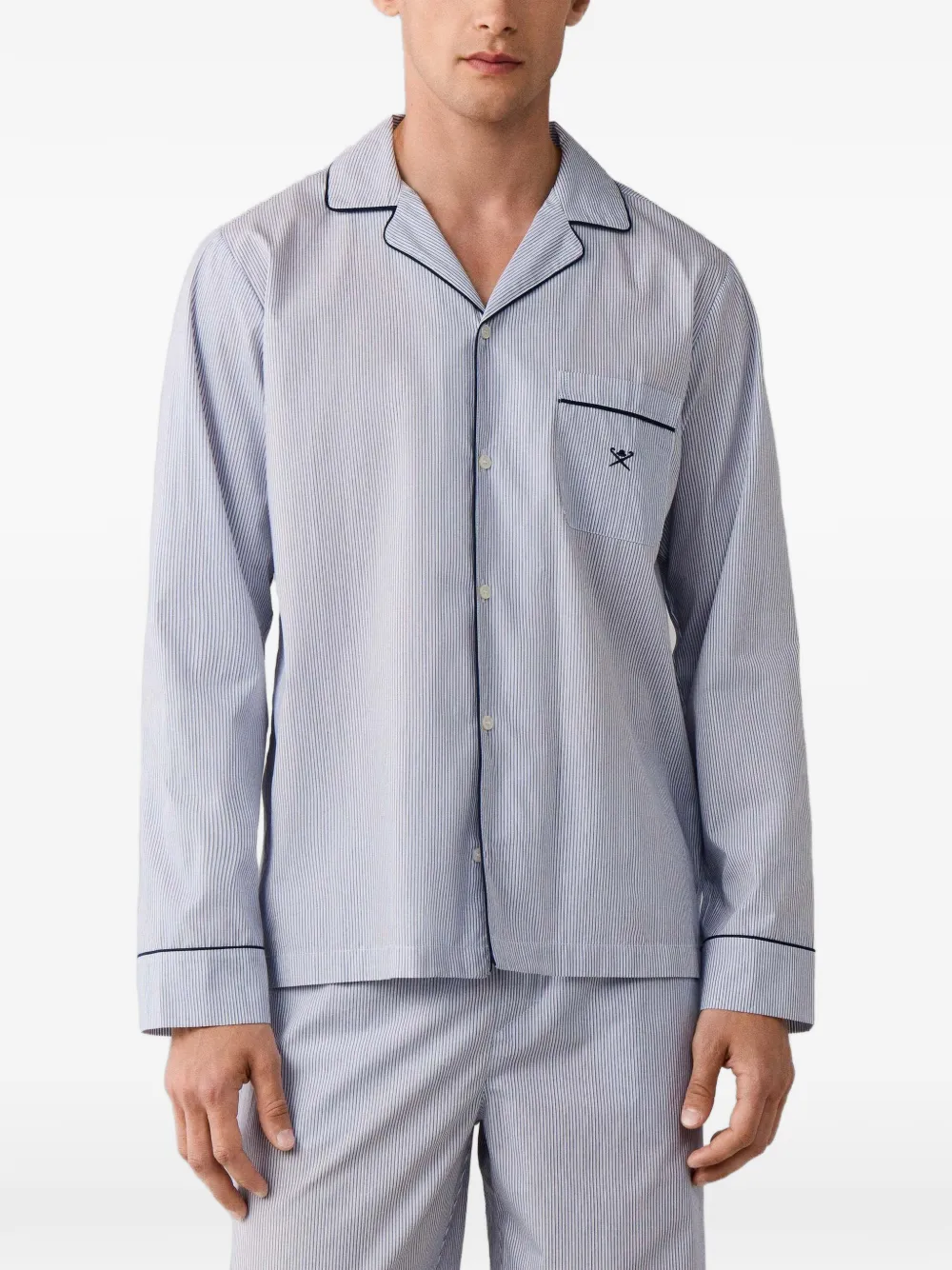 Hackett London Gestreepte pyjama van katoen Blauw