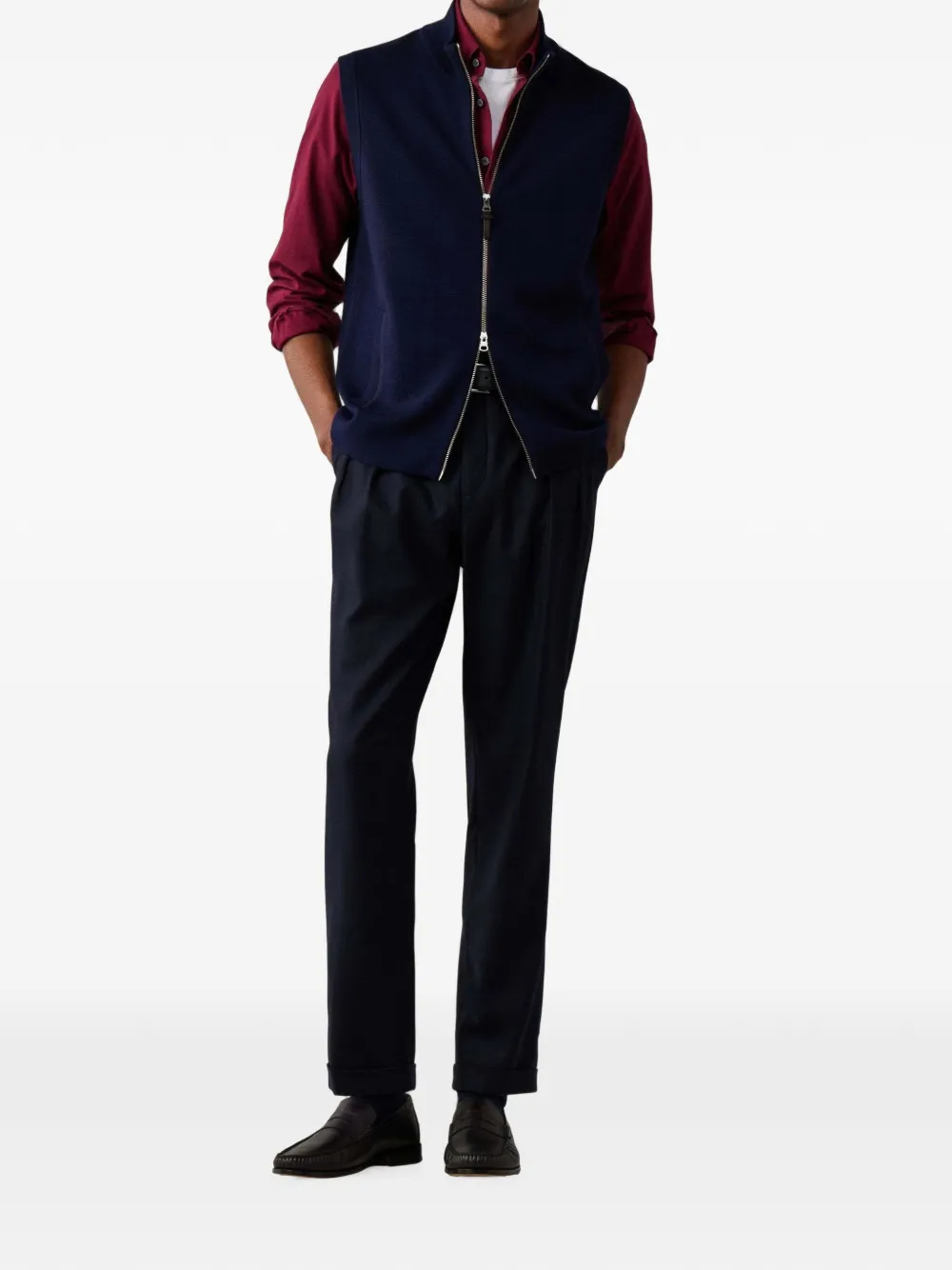 Hackett London Wollen gilet Blauw