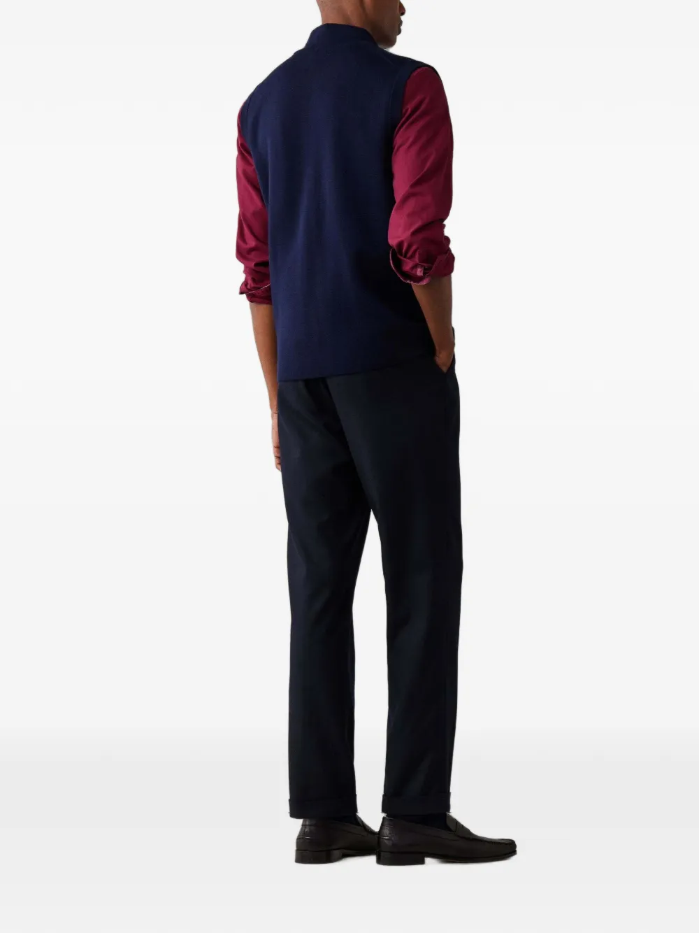 Hackett London Wollen gilet Blauw