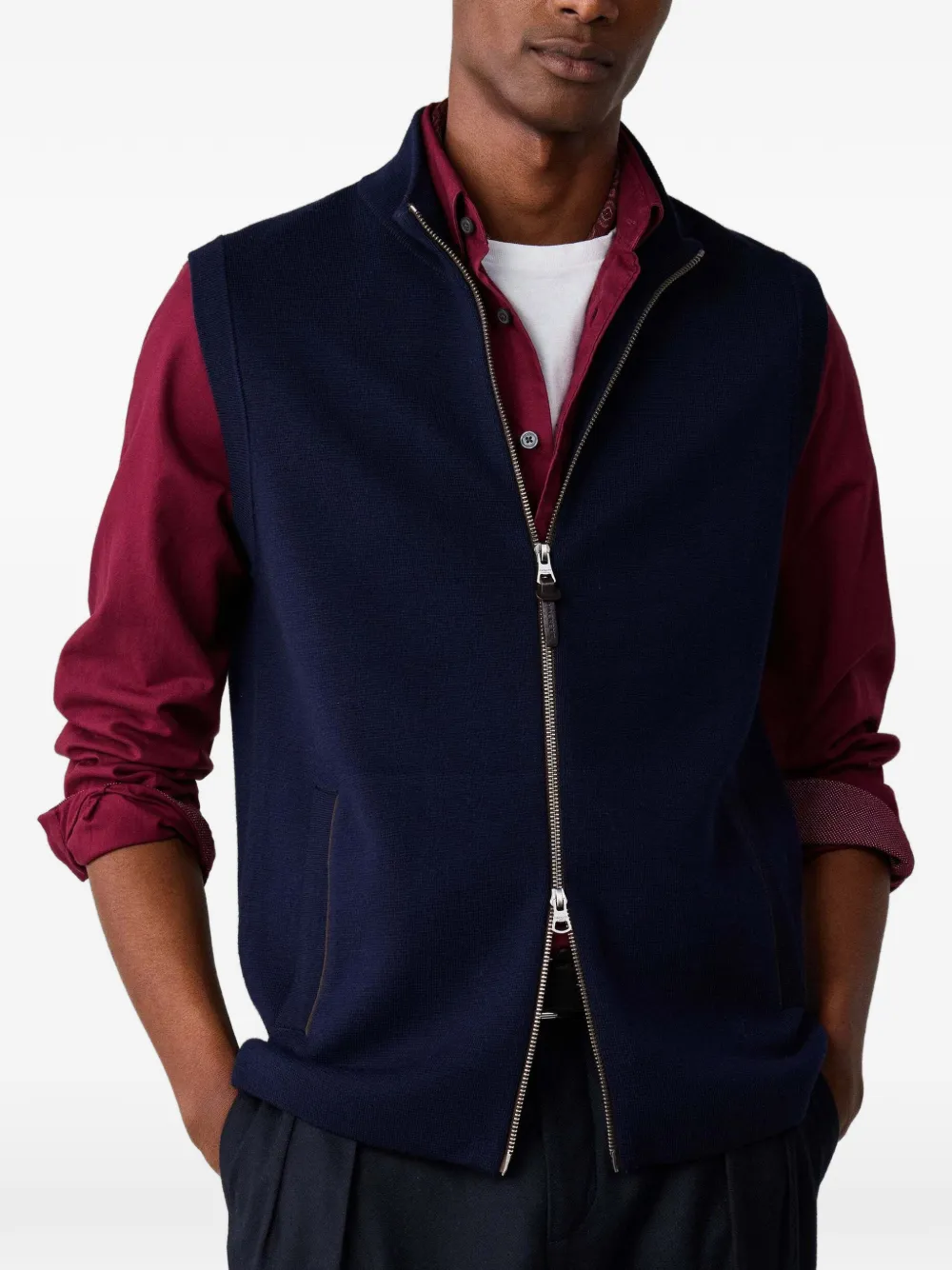 Hackett London Wollen gilet Blauw