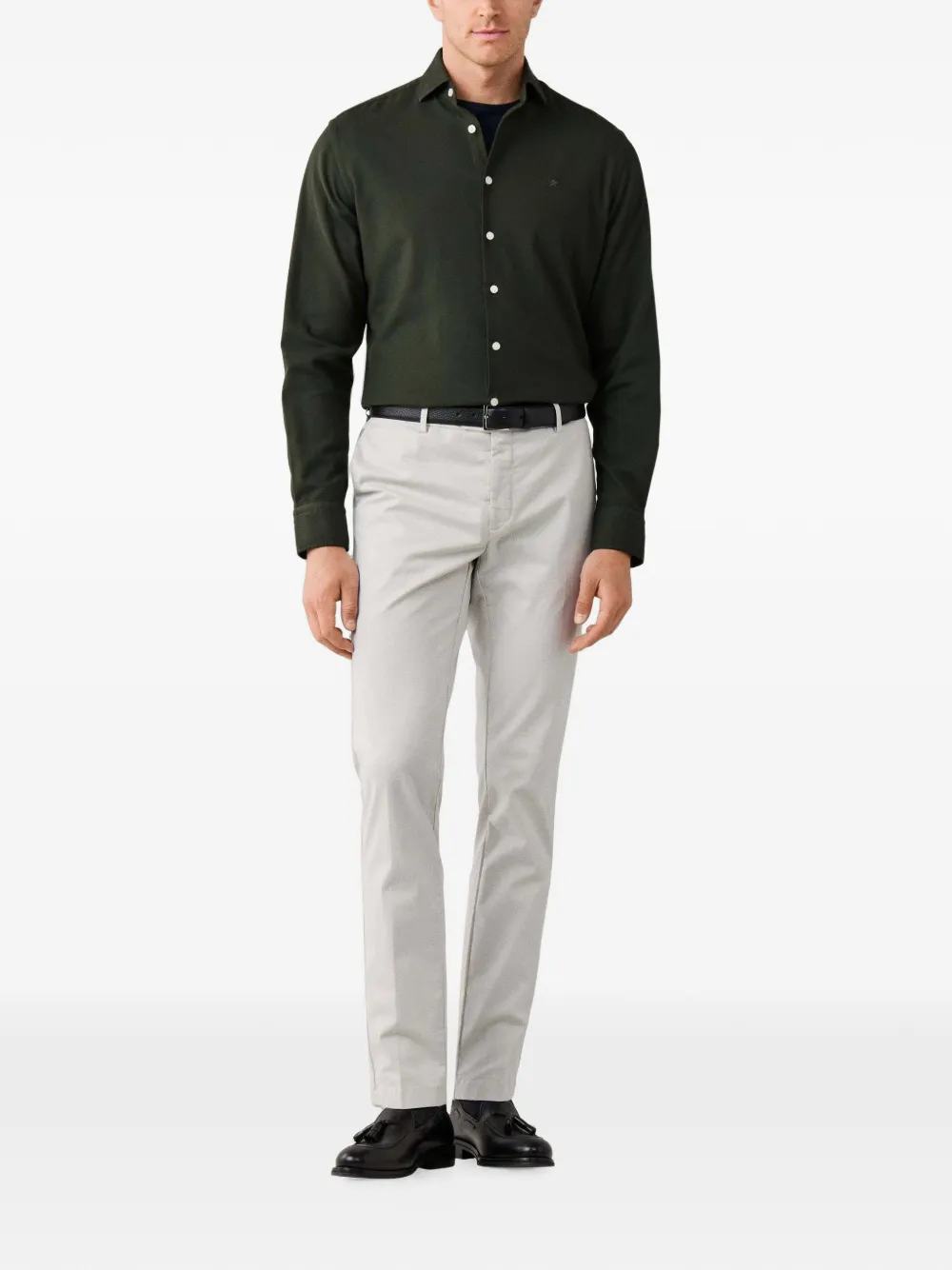 Hackett London Giro Inglese overhemd met lange mouwen Groen
