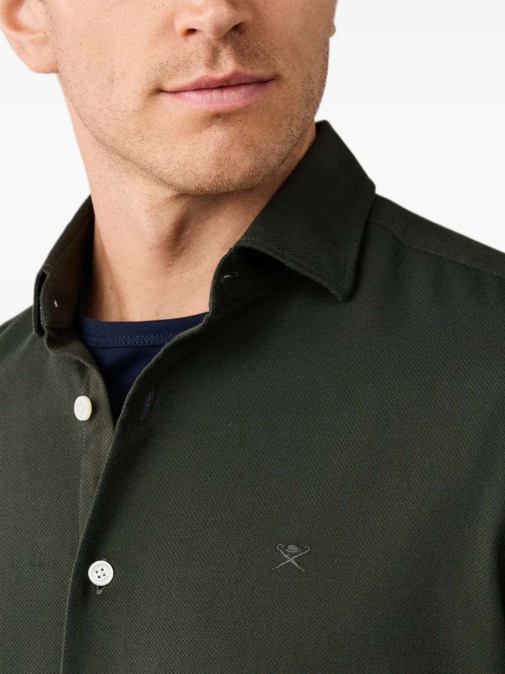 Hackett London Giro Inglese overhemd met lange mouwen Groen