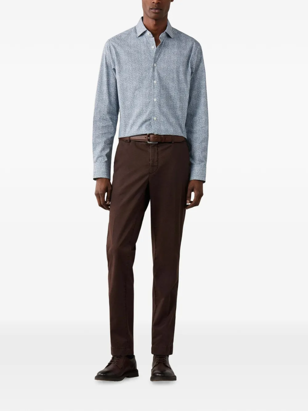 Hackett London Popeline overhemd met bloemenprint Blauw