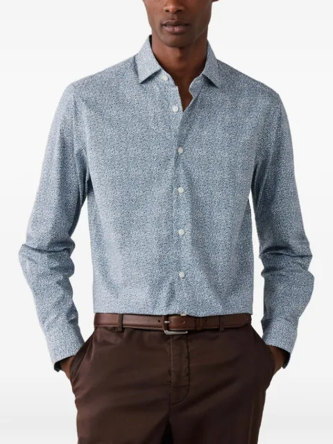 Hackett London floral-print poplin shirt