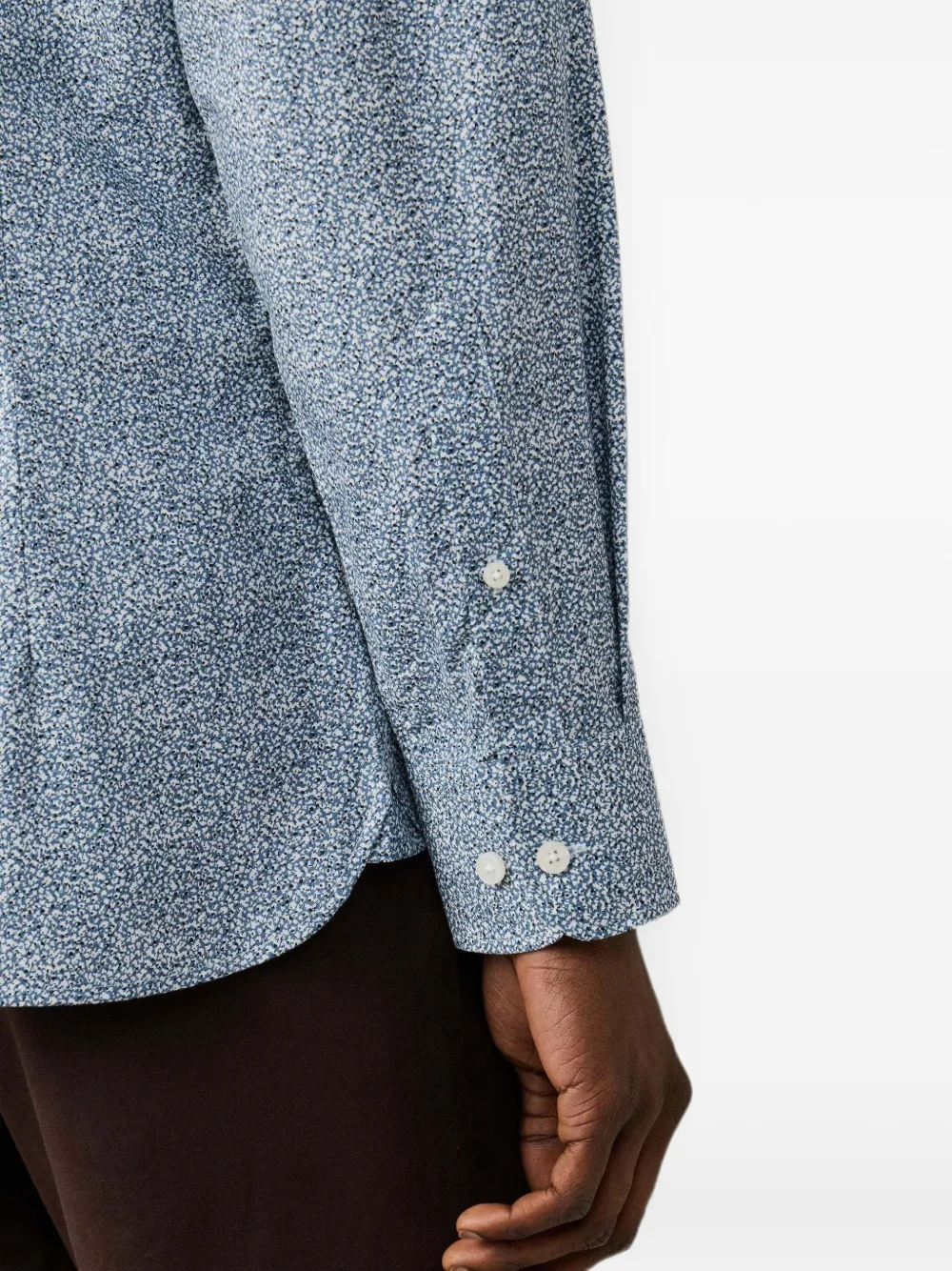 Hackett London Popeline overhemd met bloemenprint Blauw