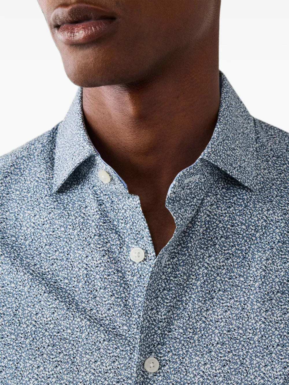 Hackett London Popeline overhemd met bloemenprint Blauw