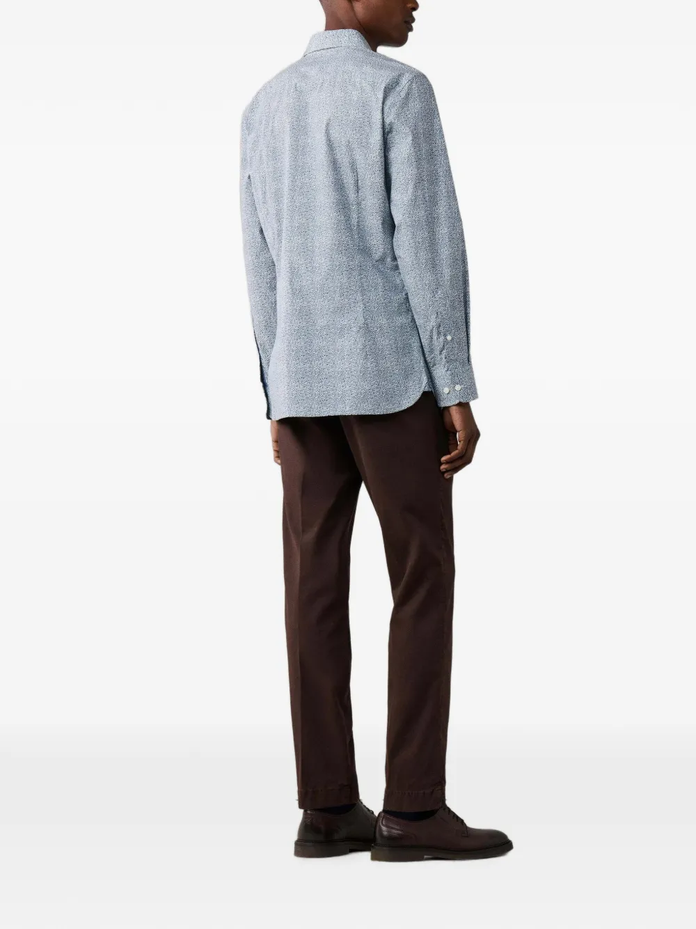 Hackett London Popeline overhemd met bloemenprint Blauw