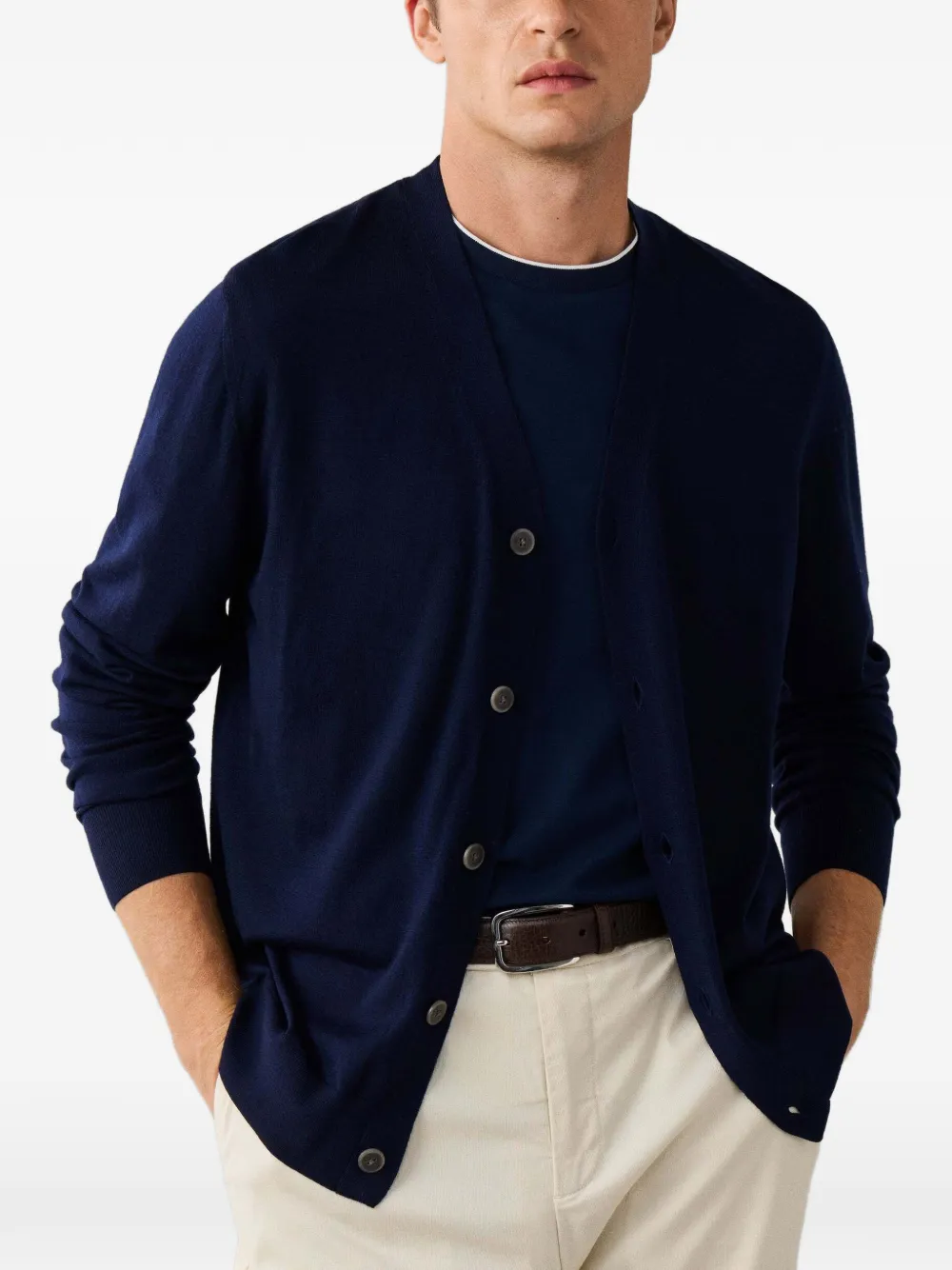 Hackett London Vest met V-hals Blauw